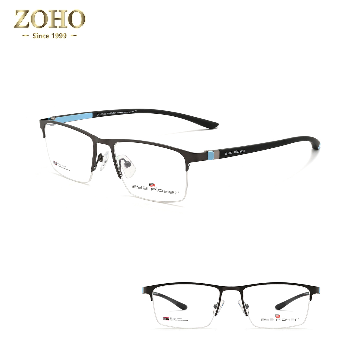 Eyeplayer Hot sale Half Rim Custom Optical Glasses Metal Eyewear Frames